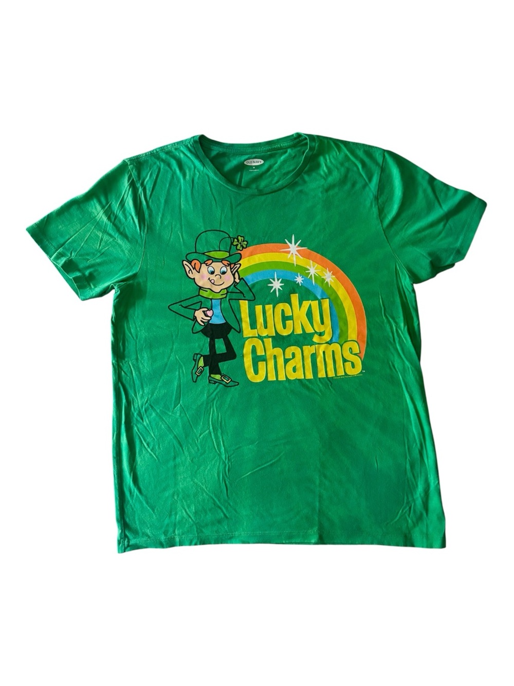 Old Navy Men’s Lucky Charms Green Tie Dye Graphic Tee